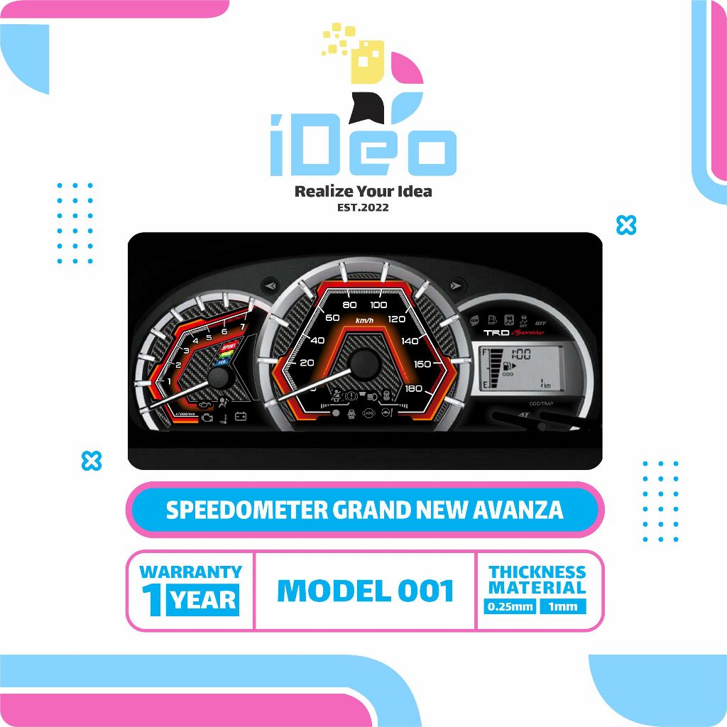 Custom Speedometer Mobil GRAND NEW AVANZA Model 001