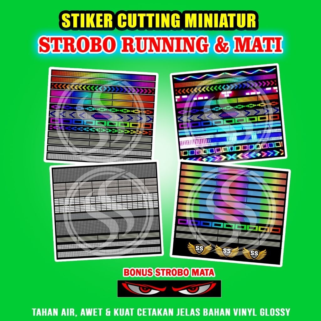 Stiker Cutting STROBO RUNNING JETBUS miniatur bus plastik