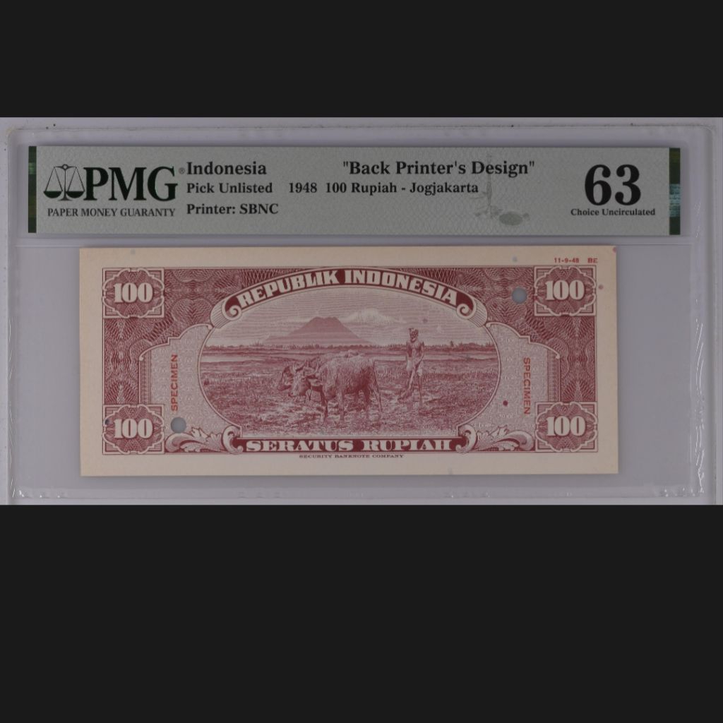 PMG SPECIMEN 100 JOGJAKARTA 1948 PMG 63
