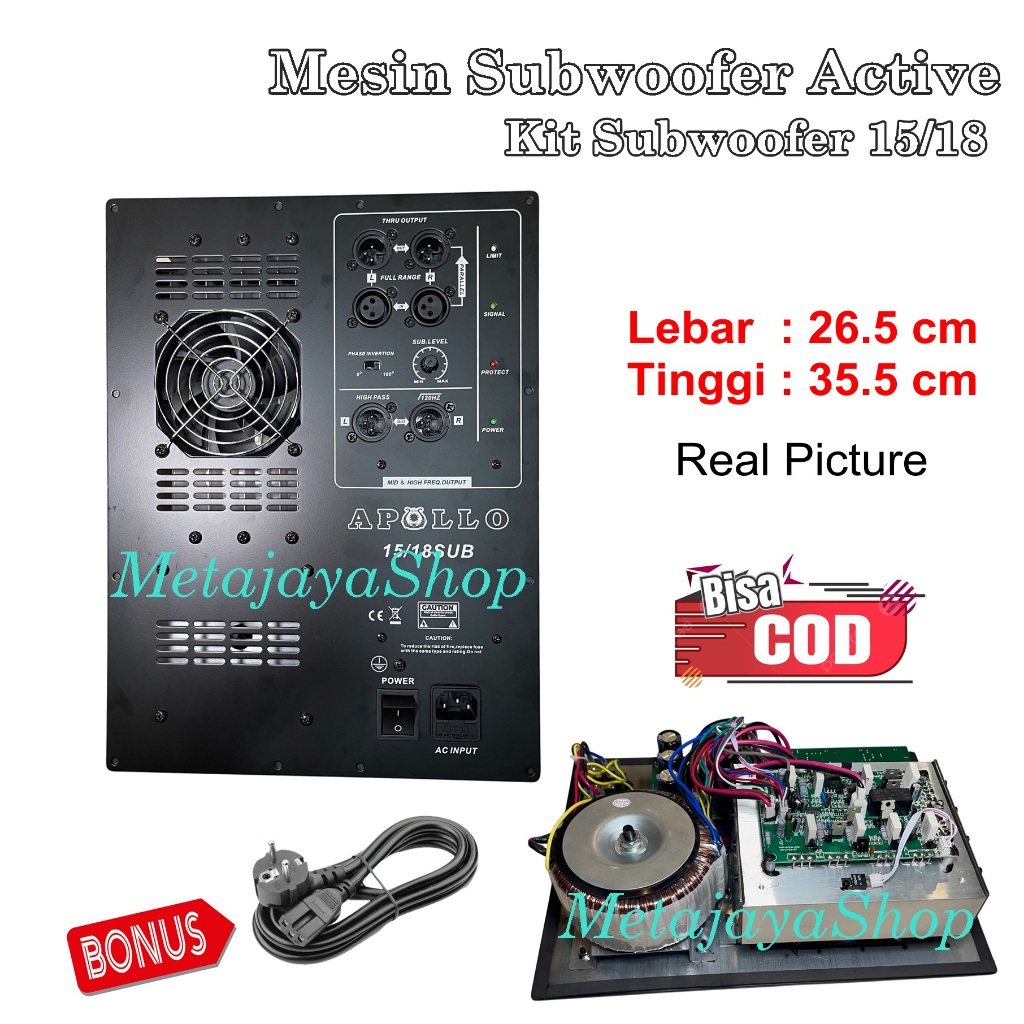 Mesin Active Subwoofer Apollo 15/18 Professional Mesin Speaker Subwoofer 18" Power Kit Sub