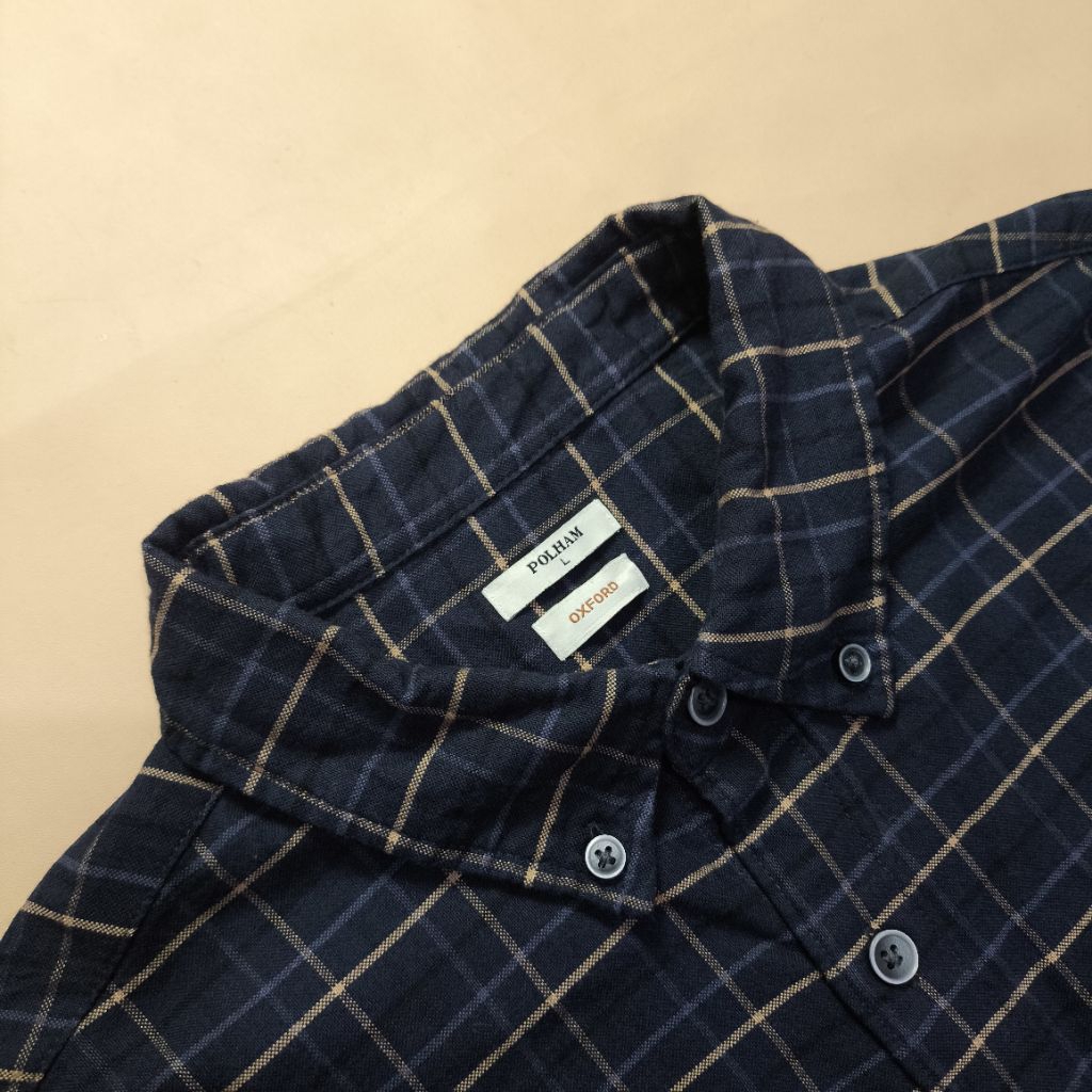 Kemeja oxford panjang pria brand POLHAM