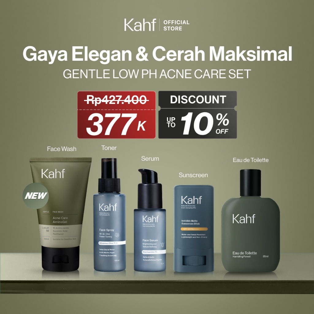 [KAHF BUNDLE 5IN1 PAKET GANTENG TANPA RIBET : GAYA ELEGAN & CERAH MAKSIMAL] Paket Complete Set (Face