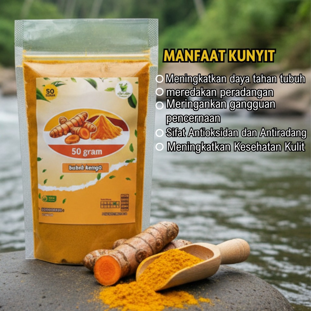 

Kunyit Bubuk Tanpa Campuran Organik Alami Original 50 gram racik jaya