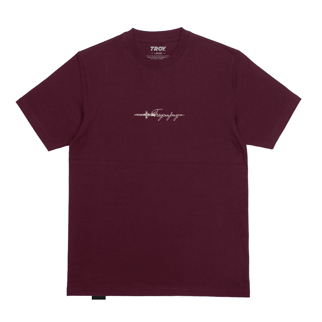 Troy Company Tshirt Maroon Sword - Kaos Lengan Pendek Kaos Merah Maroon MTD 3282