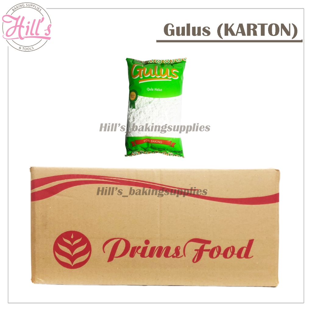 ( KARTON G ) GULUS GULA HALUS 500 gr / 500gr TOPPING GULA TABUR PRIMS FOOD HARGA DUS