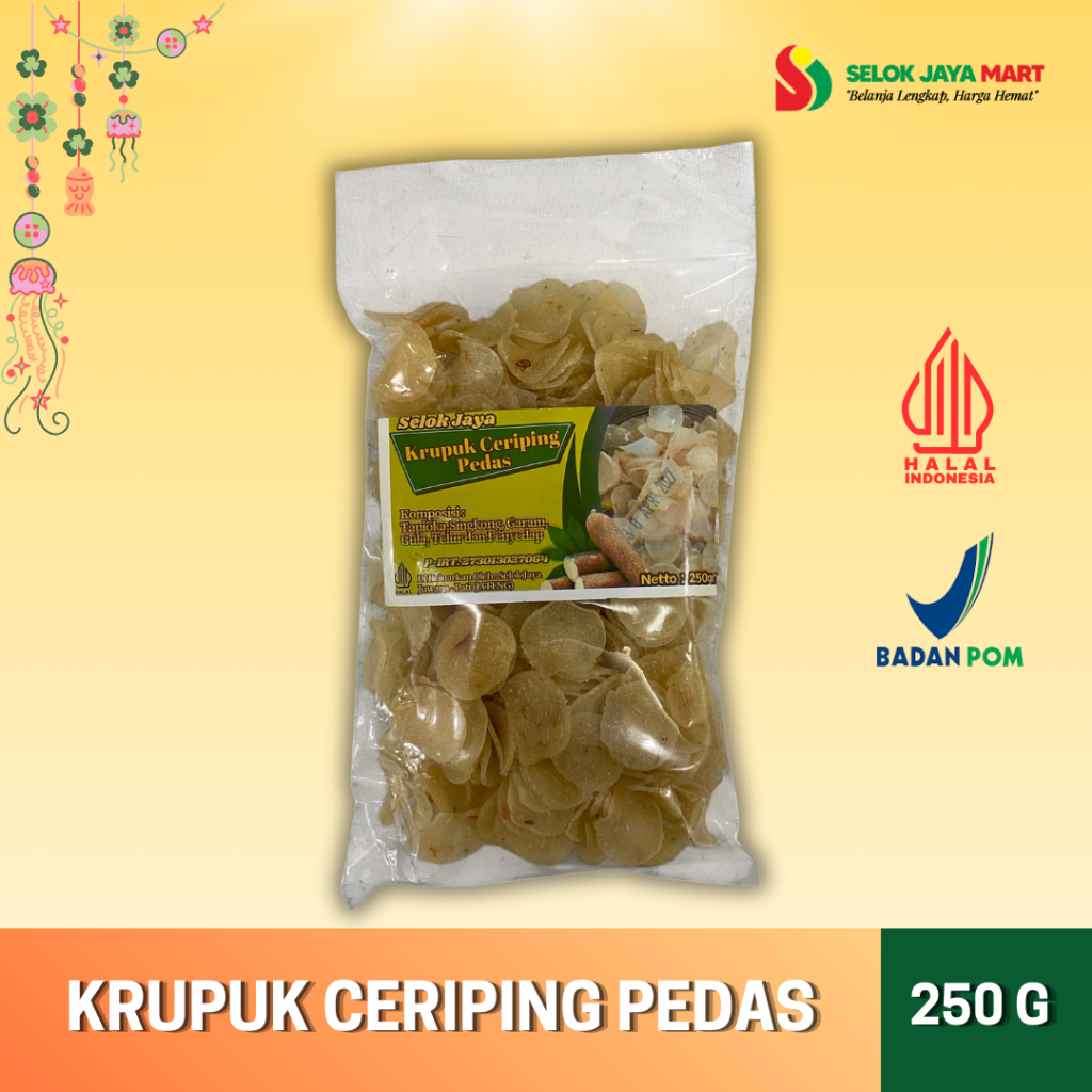 

KRUPUK CERIPING PEDAS 250 GRAM - SELOK JAYA