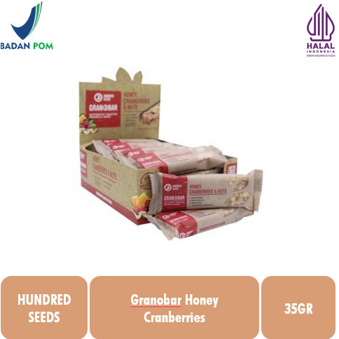 

[ECER 1PCS] Hundred Seeds Granobar Honey Cranberries 16x35gr HALAL