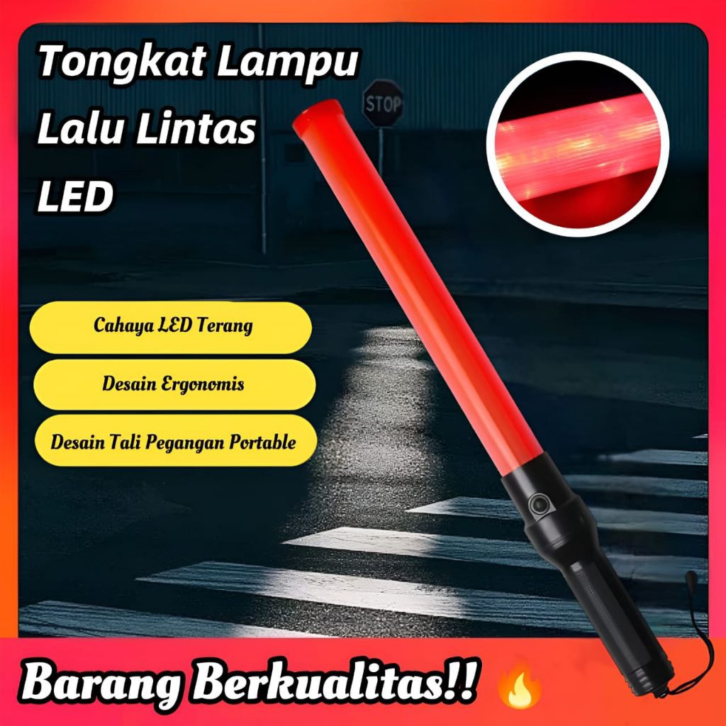 Tongkat Lalin Stik Parkir Lampu Senter Lalu Lintas  Polis Swat•Supertop