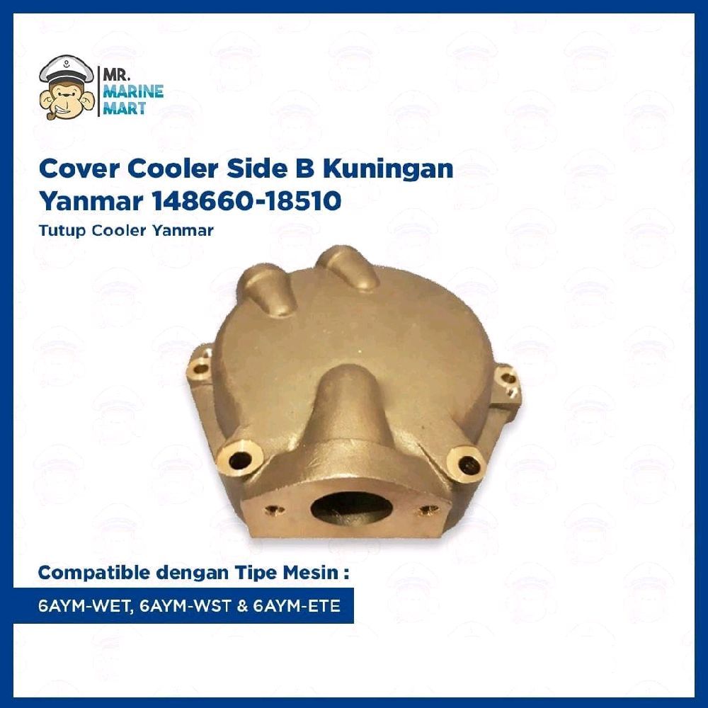Cover Cooler Side B Kuningan Yanmar 148660-18520 Tutup Cooler Yanmar