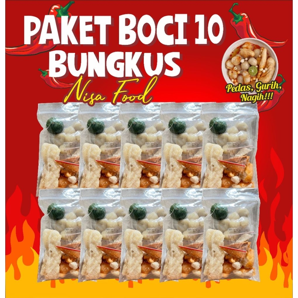 

PAKET 10 BUNGKUS BASO ACI/10 BUNGKUS BOCI/BASO ACI