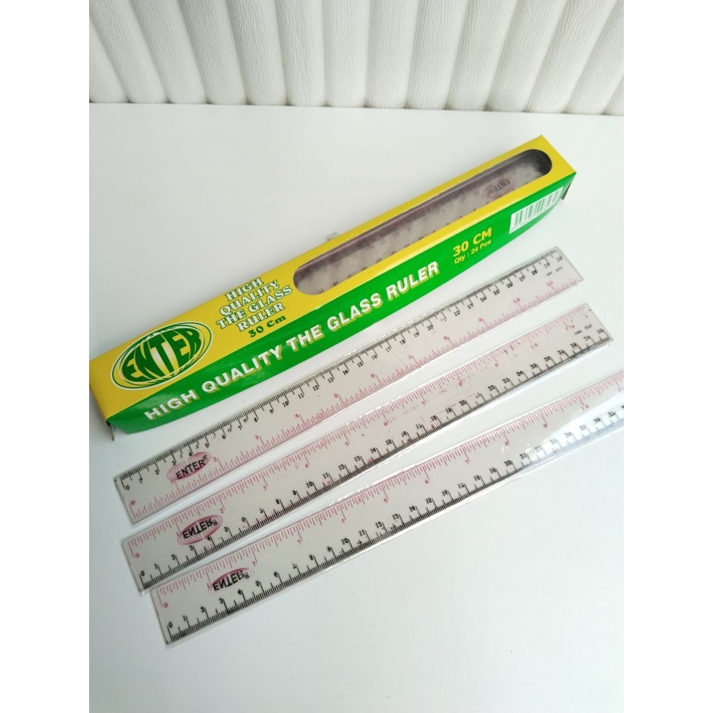 

Penggaris putih bening merk ENTER 30cm 1pcs