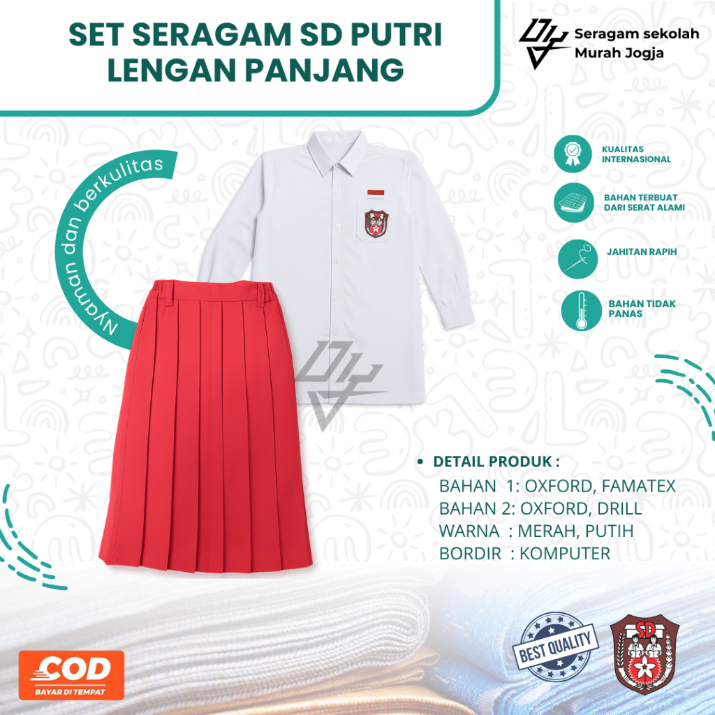 SET SERAGAM SD 1 SET SERAGAM SD PUTRI SET SERAGAM SD PUTRI MURAH