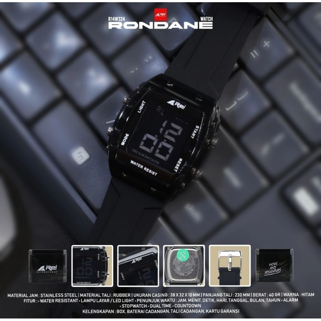 JAM TANGAN DIGITAL RONDANE AREI OUTDOORGEAR