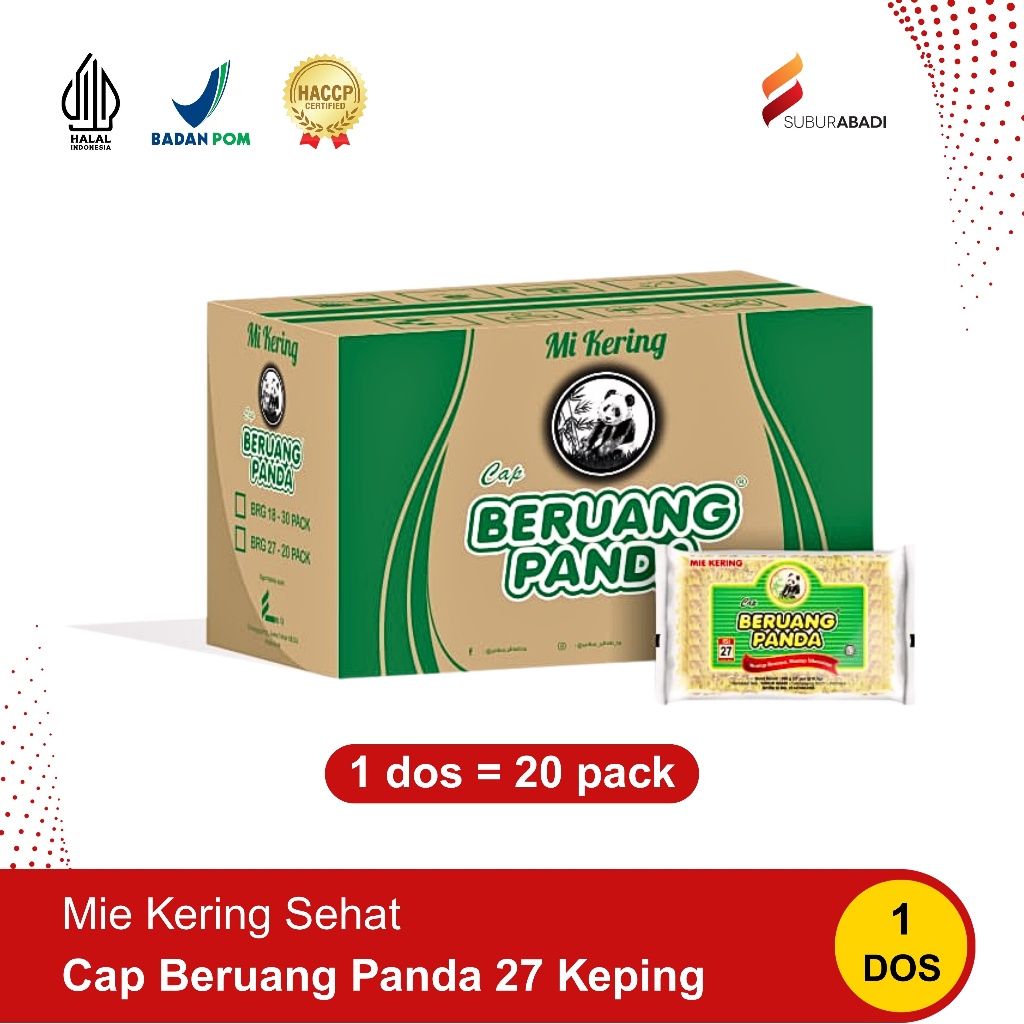

Mie kering cap Beruang Panda isi 27 keping - KEMASAN DOS (20 pack) - Cocok Untuk Aneka Olahan