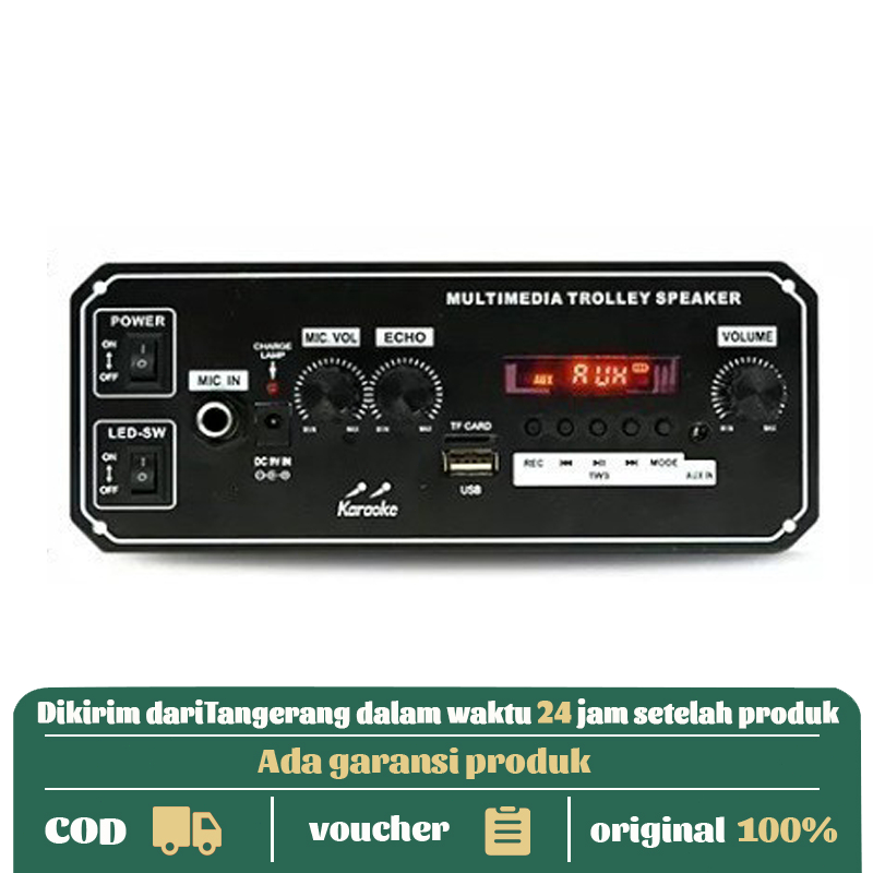 Modul Audio Bluetooth untuk Speaker Portable, 2x10W HD, Baterai Isi Ulang, Dual MIC dengan Echo, Bua