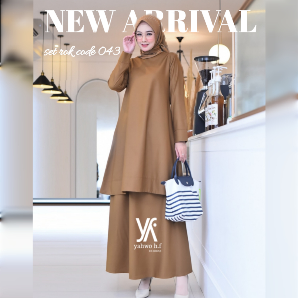 SETELAN ROK TUNIK PNS WANITA WARNA KHAKI/BAJU KURUNG MALAY/SERAGAM PEMDA GURU TERLARIS/BAJU KERJA
