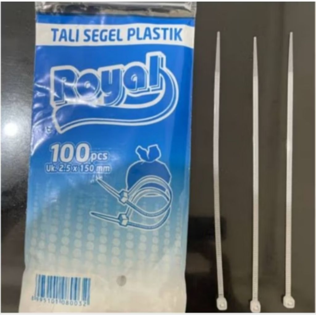 

Kabel Ties Tali Segel Plastik Pengikat Makanan Merk ROYAL panjang 15 CM. 1 pax isi 100 pcs
