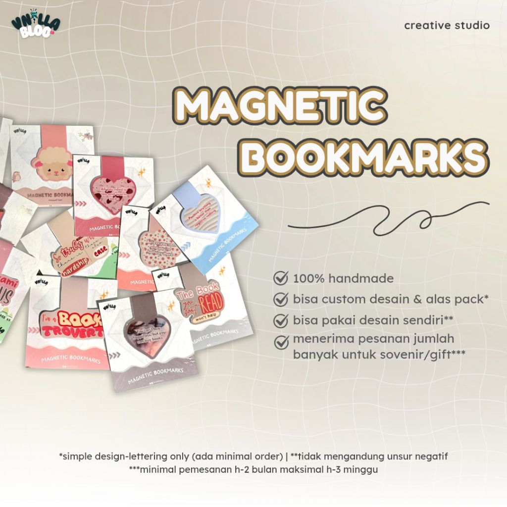 

[LAST STOCK] - Magnetic Bookmark #1 | Pembatas Buku Magnet | Handmade Gift/Sovenir | Custom Pembatas Buku