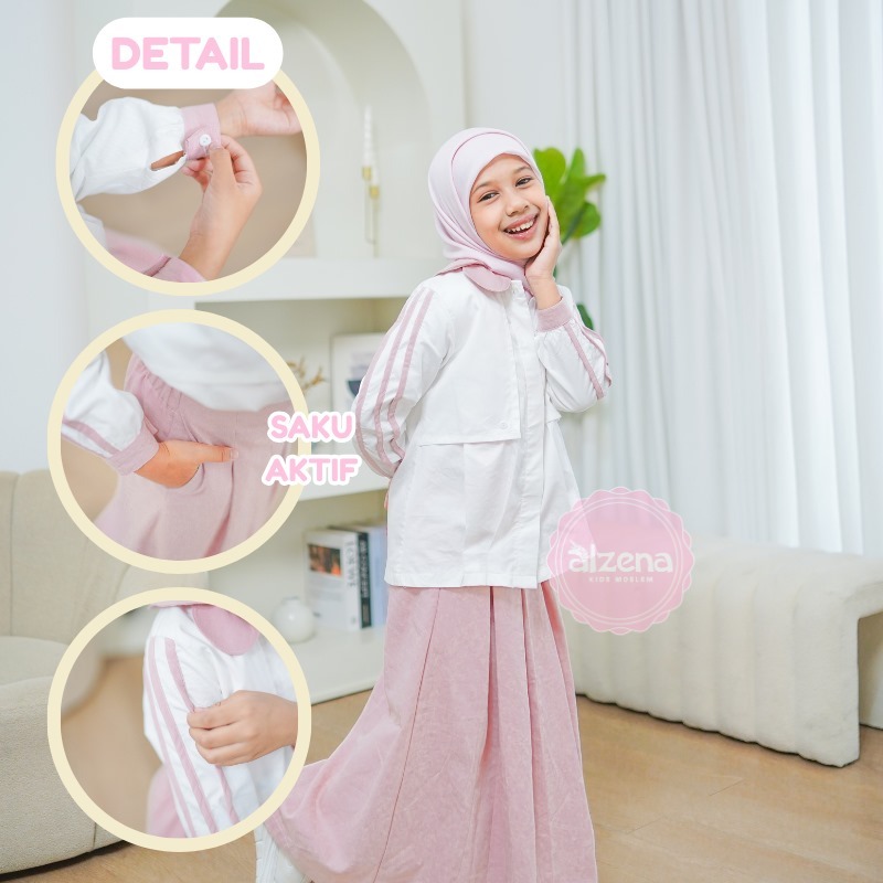 Alzena Kids Moslem - Setelan Rok Anak Perempuan Bianca 4 - 14 tahun