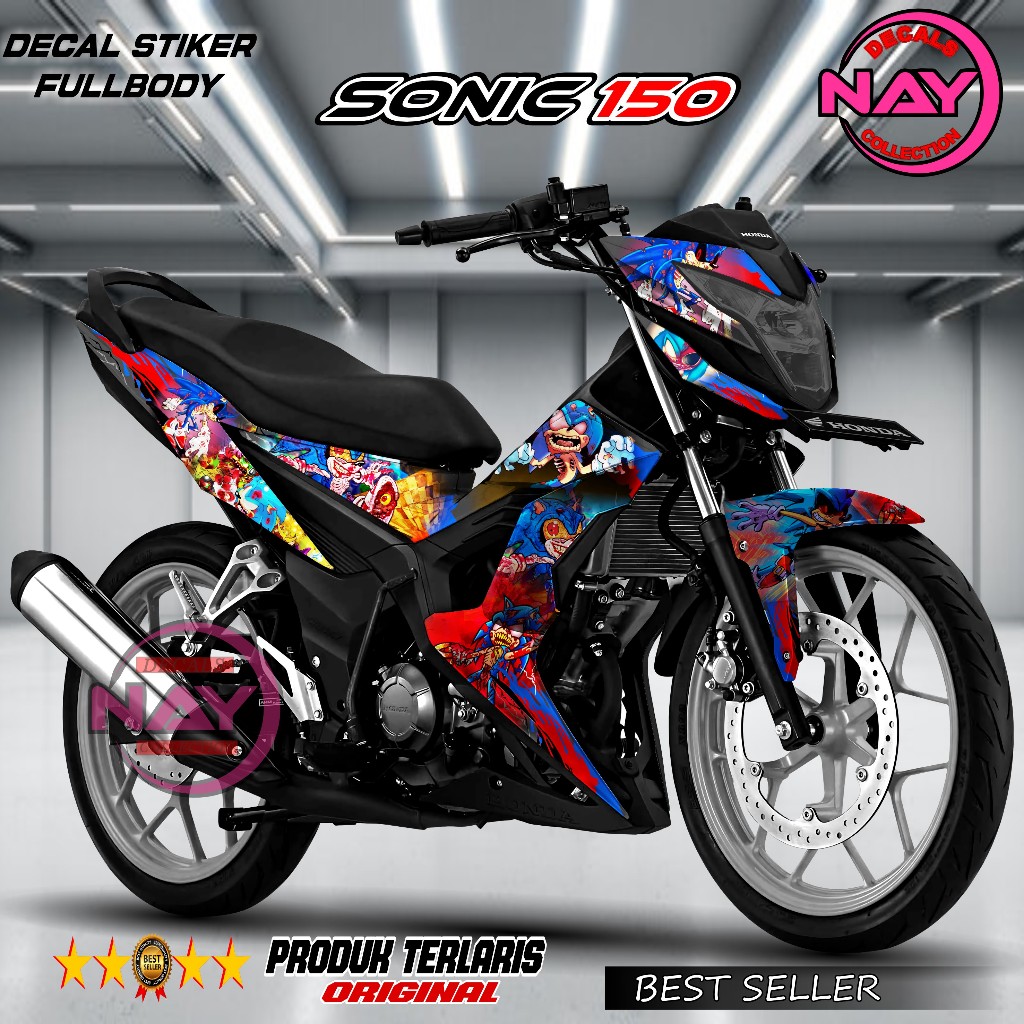 Decal Sonic 150 Fullbody  the Hedgehog Stiker Keren NDC253 /Decal Honda Sonic 150  Anti Luntur