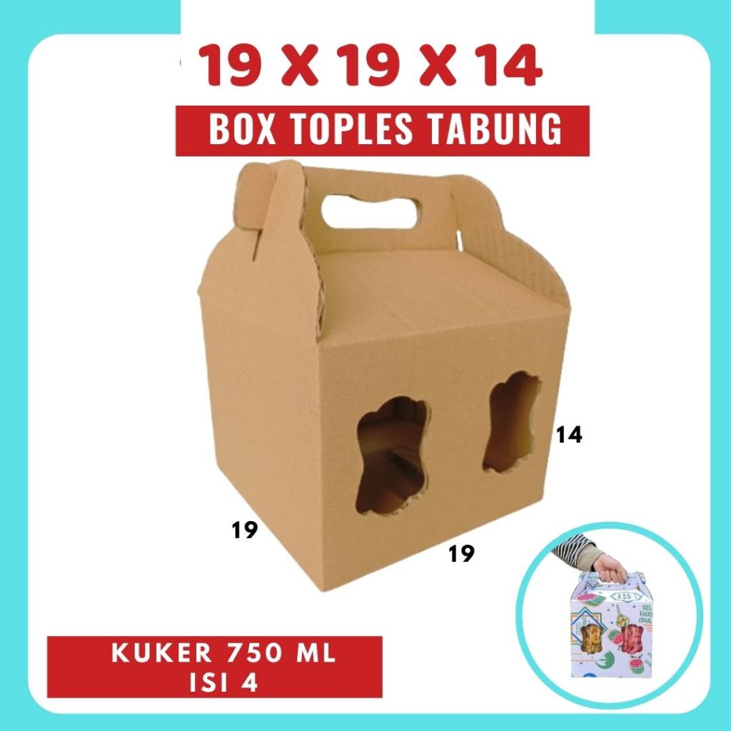 

Box Jinjing Kuker 19x19x14 Jinjing Jar (KUKER TOPLES JAR 750ml ISI 4) Box Jinjing Kardus Lebaran Idul Fitri Hampers Polos/Motif