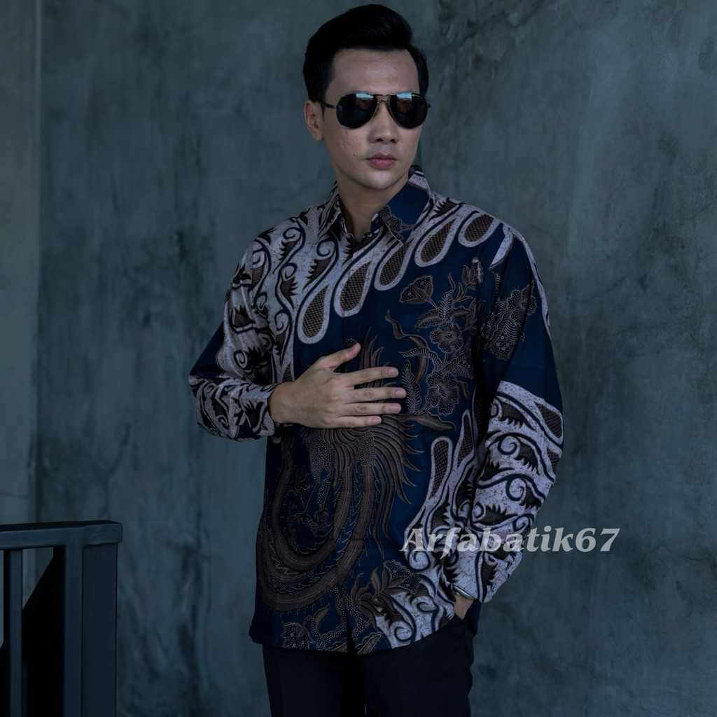 PARANG BARONG NAVI kemja batik pria katun solo prima premium lafis furing hero ready seragaman
