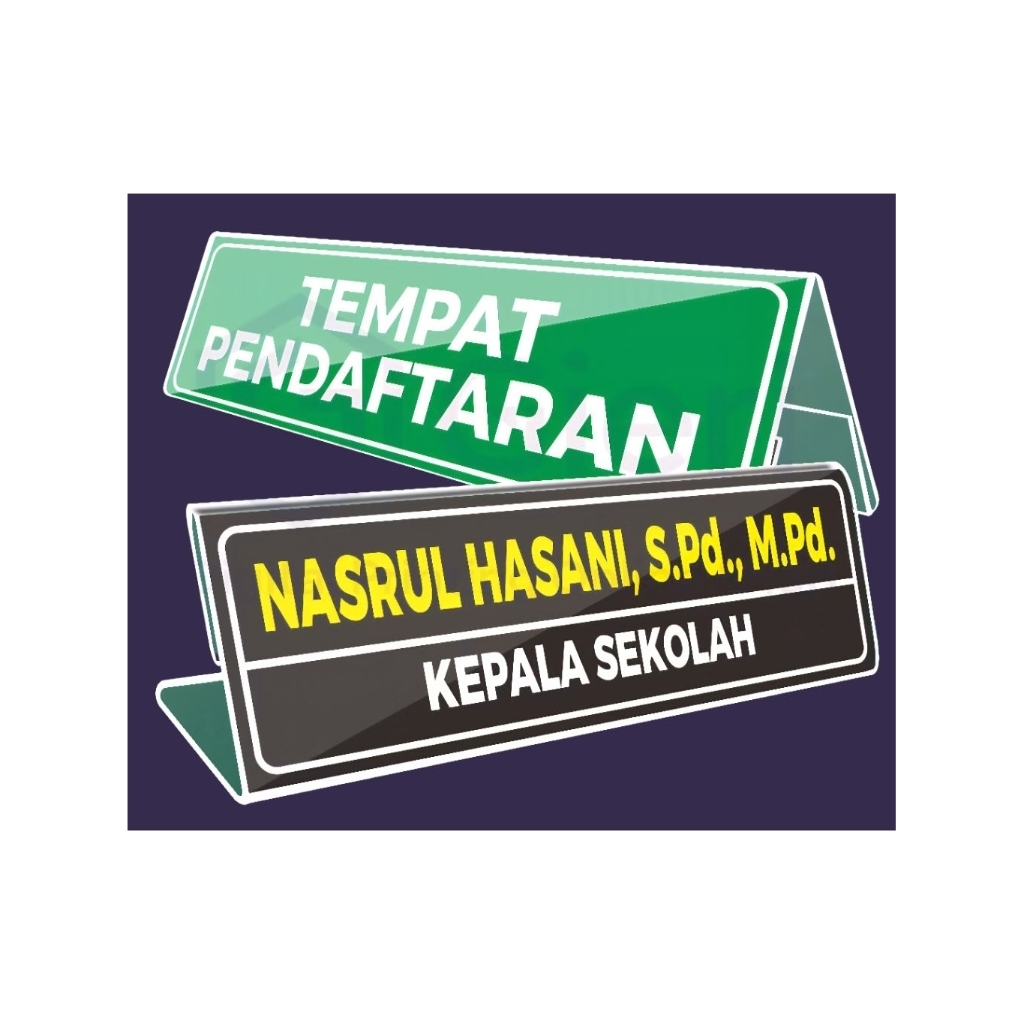 

Papan Nama Meja Akrilik / Nama Tag Holder