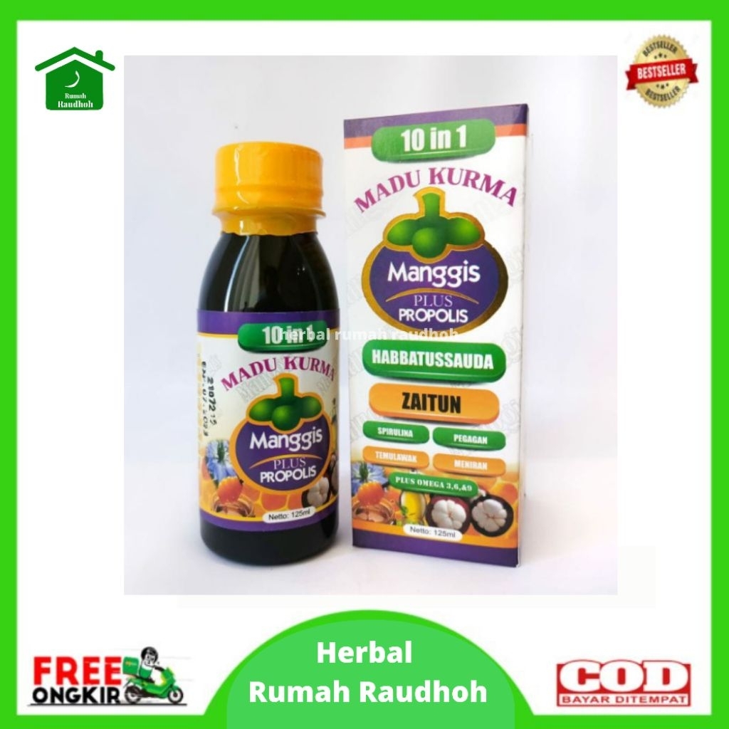

MADU KURMA MANGGIS PLUS PROPOLIS 10 IN 1 ORIGINAL 125 ML