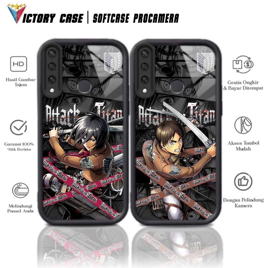 Case Premium Compatible For HUAWEI Y6P 2020 Motif AOT Casing Softcase Glossy Anti Jamur