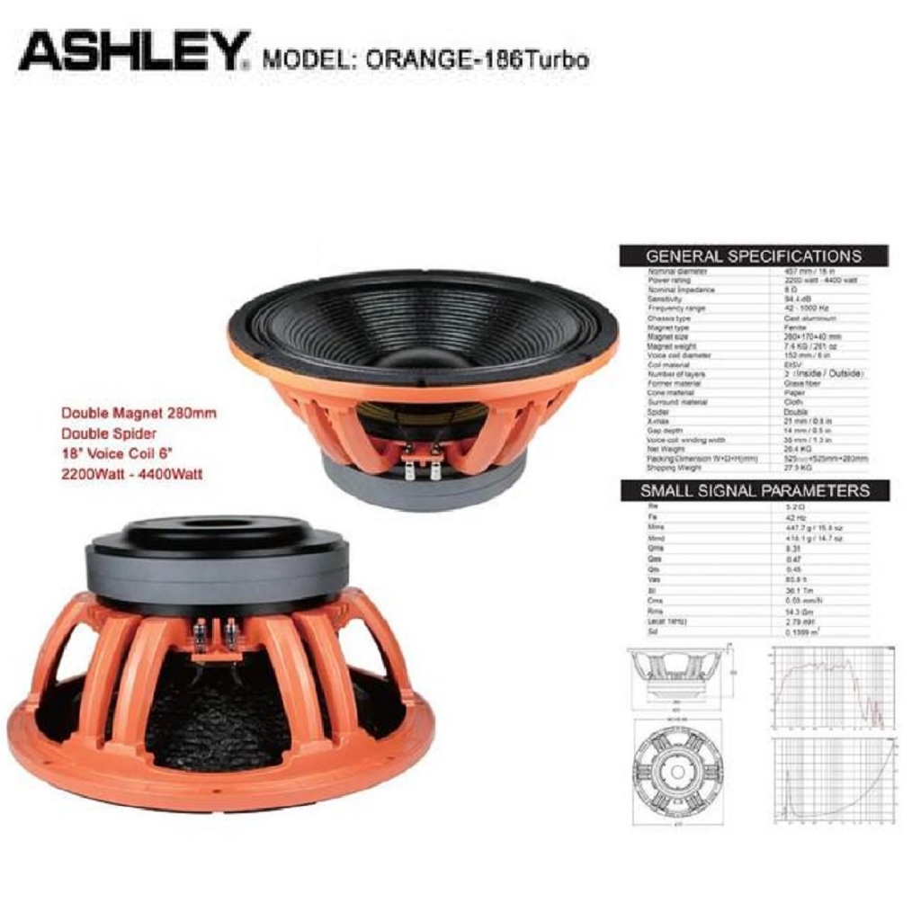 SPEAKER COMPONENT ASHLEY ORANGE186 TURBO ORANGE 186 TURBO COIL 6