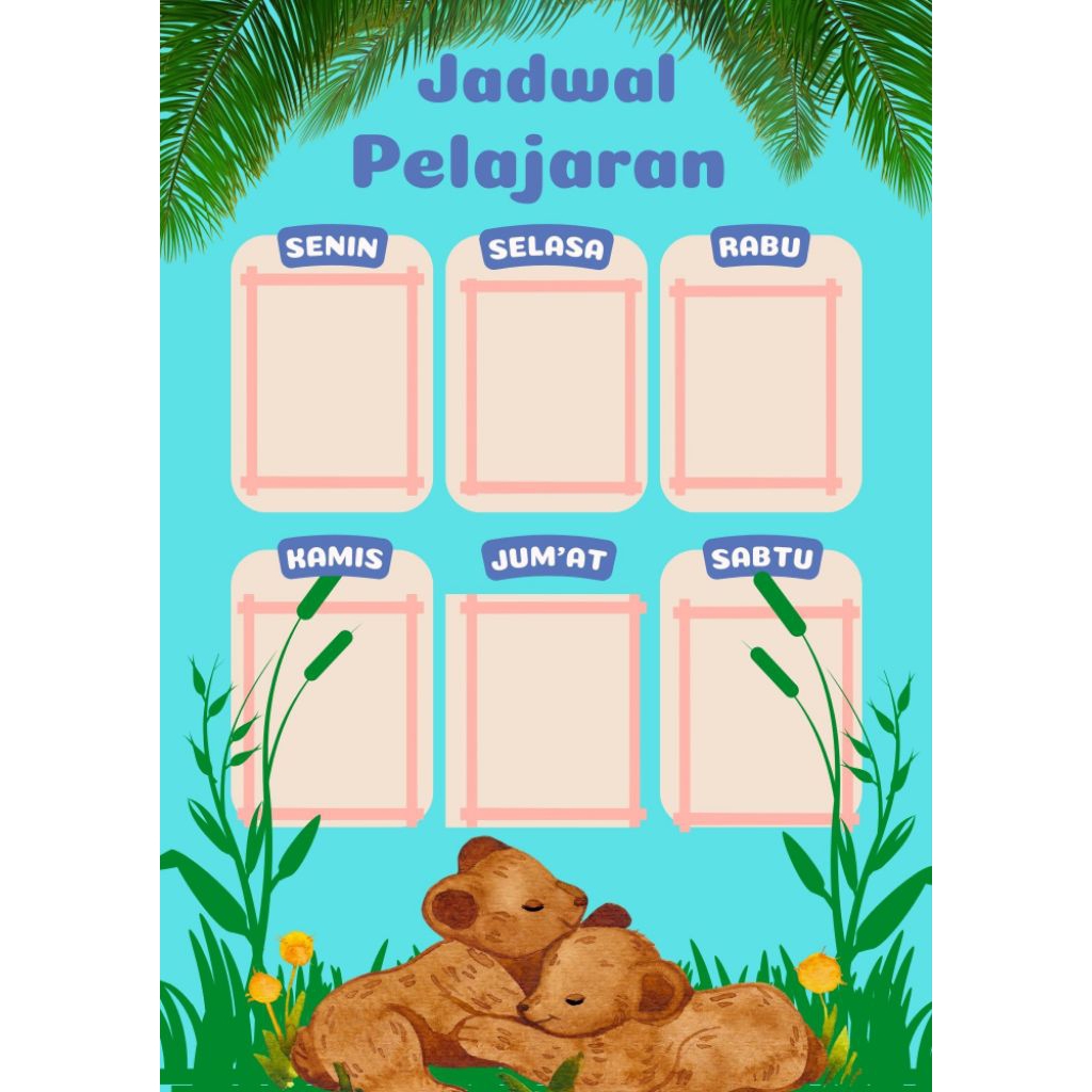 

tamplate jadwal pelajaran canva digital PDF