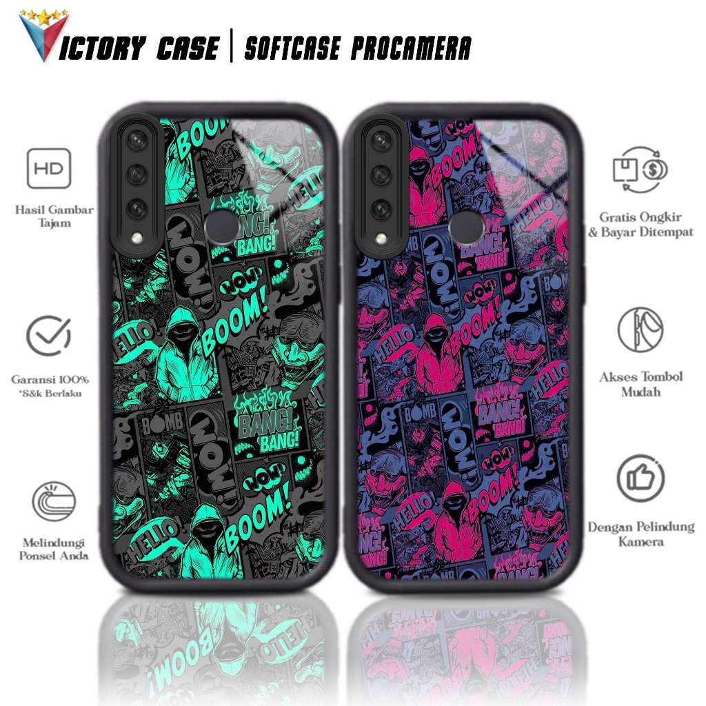 Case Premium Compatible For HUAWEI Y6P 2020 Motif BOOM Casing Softcase Glossy Anti Jamur