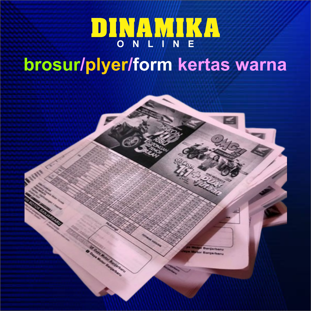

cetak brosur/flyer/formulir murah KERTAS WARNA F4 per rim