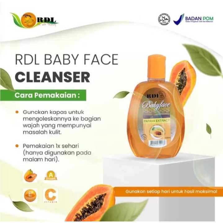 RDL BABYFACE EXTRACT PAPAYA / cleanser babyface RDL Extract Papanya BPOM