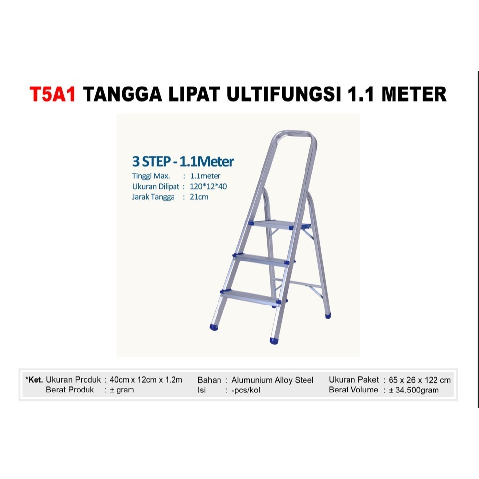 MURAH TANGGA LIPAT ALUMINIUM 3 STEP MURAH
