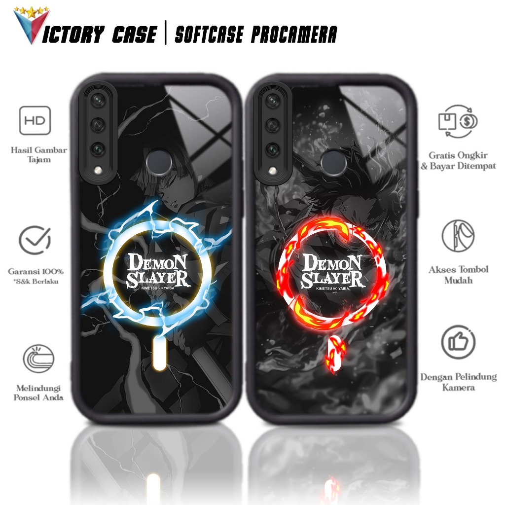 Case Premium Compatible For HUAWEI Y6P 2020 Motif DEMONSLAYER Casing Softcase Glossy Anti Jamur