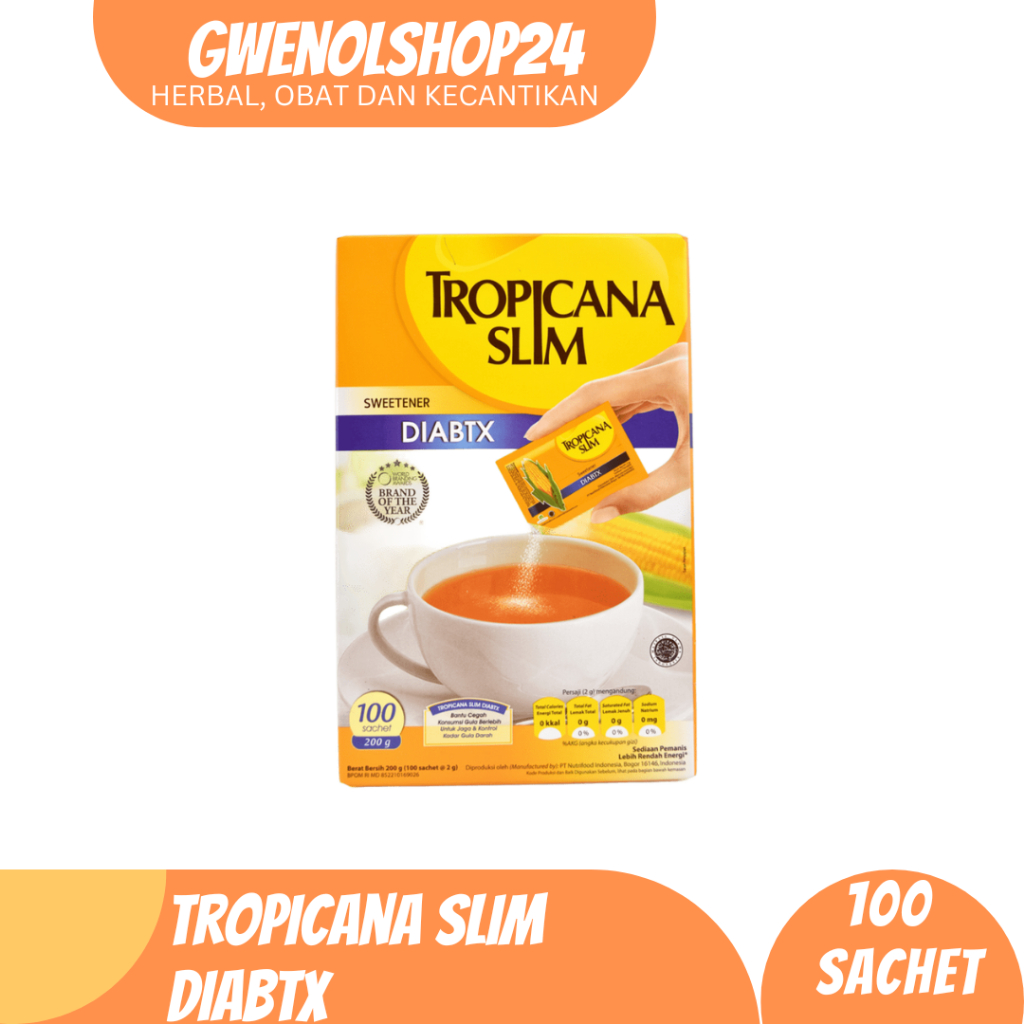 

Tropicana Slim Diabtx 200gr 100's Sachet | Gula Kesehatan Rendah Kalori