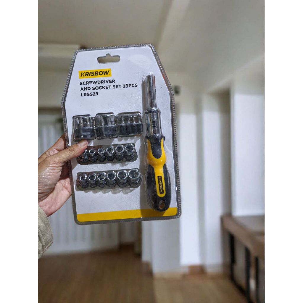 KRISBOW Set 29 Pcs Obeng dan Kunci Sok - Screwdriver and Socket Set 29