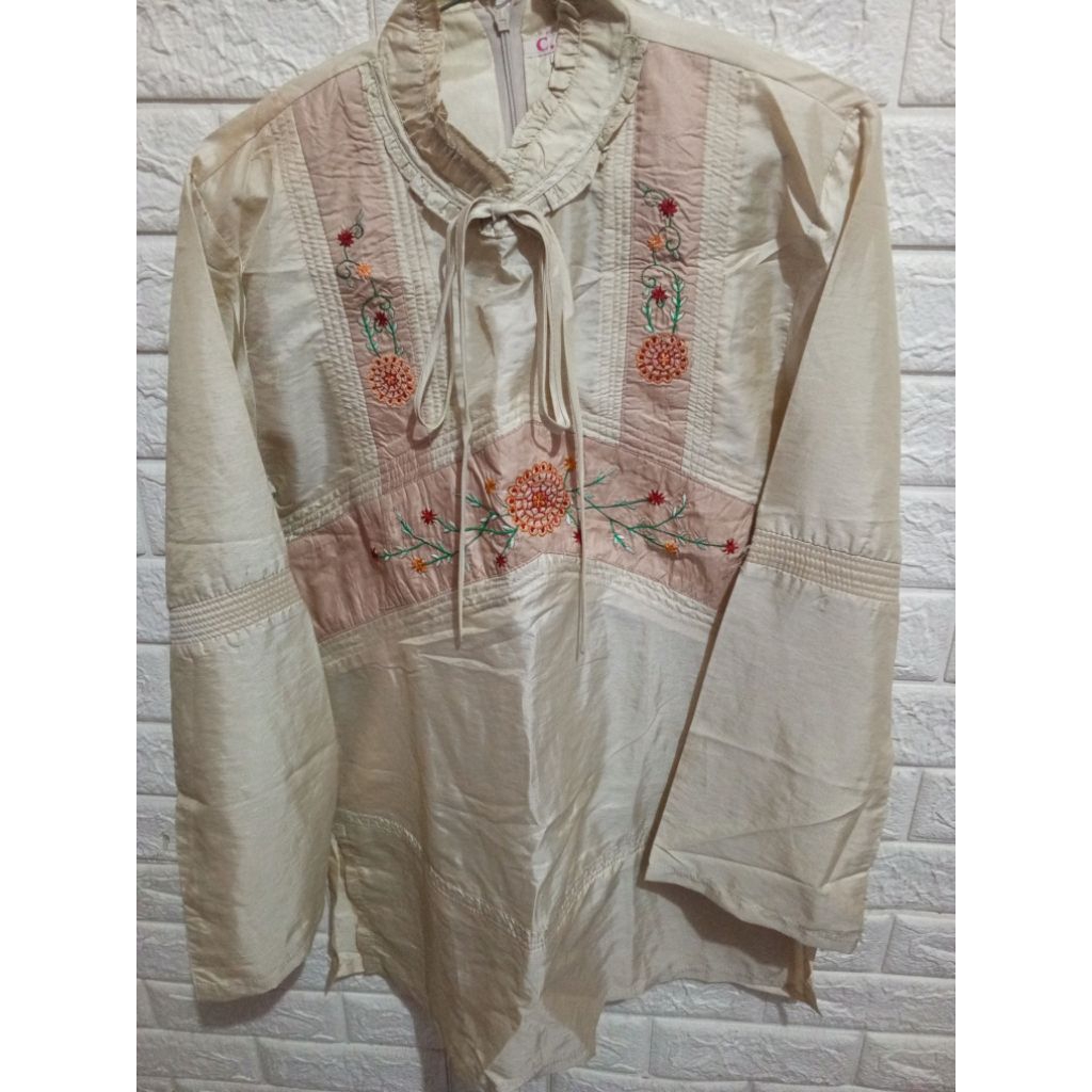 Preloved Tunik Blouse Bunga Kuning
