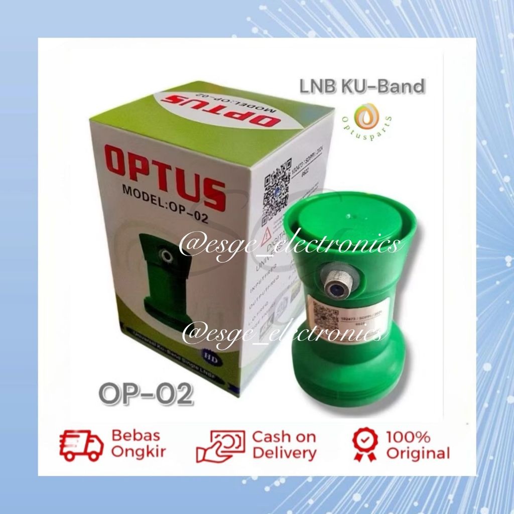 ORIGINAL LNB KU BAND OPTUS MODEL OP-02 OPTUS UNTUK PARABOLA MINI RESALUK BAND SINGLE LNBF
