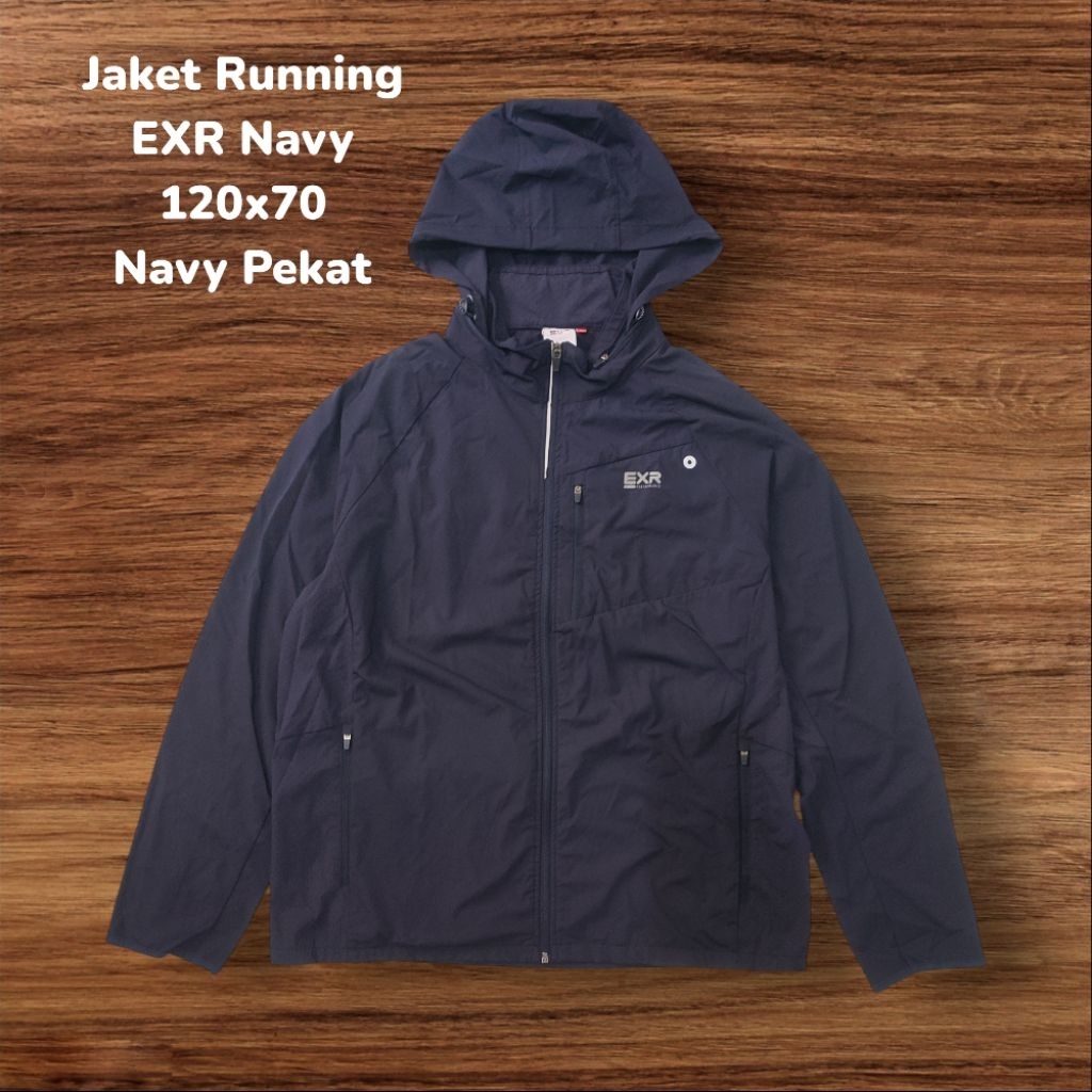 Jaket Running Pria EXR Navy Pekat XL