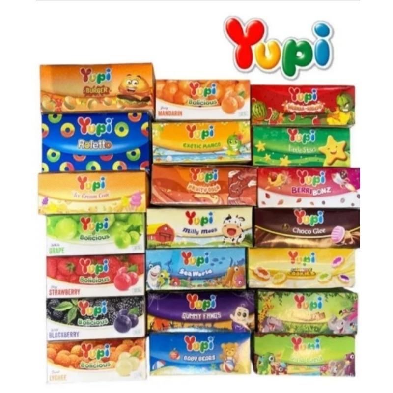 

Permen YUPI All Varian Rasa Isi 24 Pcs Per Box Baby Bear / Little Star Snack Grosir