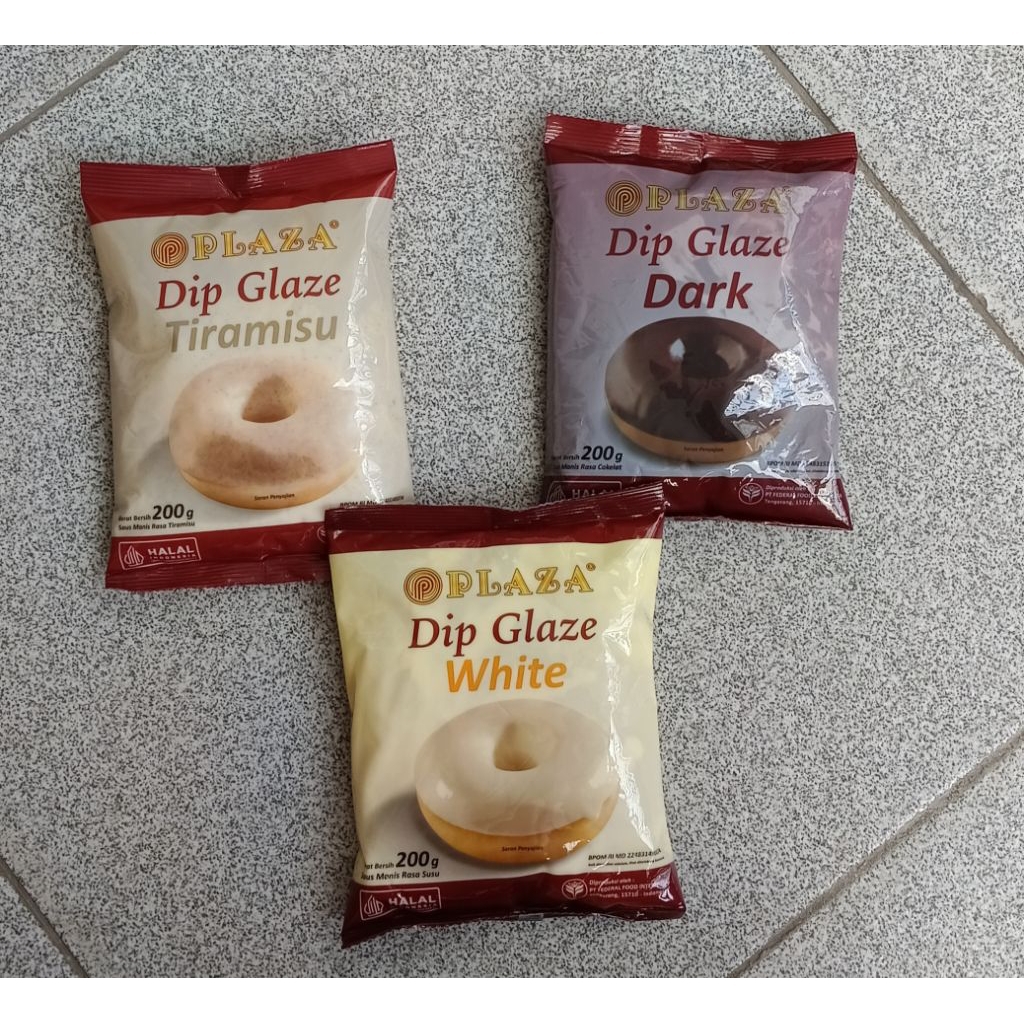 

PLAZA dip glaze 200gr bungkus celupan donat topping coklat tiramisu white