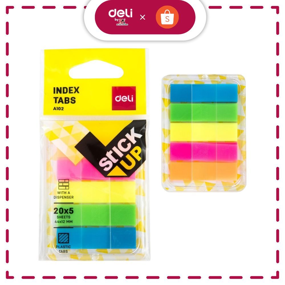 

Deli Index Tab penanda warna cerah melekat kuat media yang ditempel tetap bersih EA10202