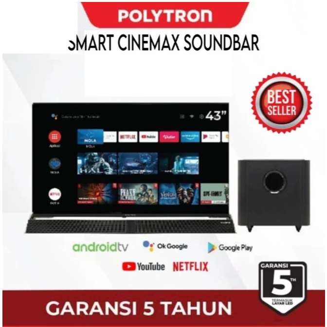 POLYTRON SMART CINEMAX SOUNDBAR LED TV 43" PLD 43BG9058