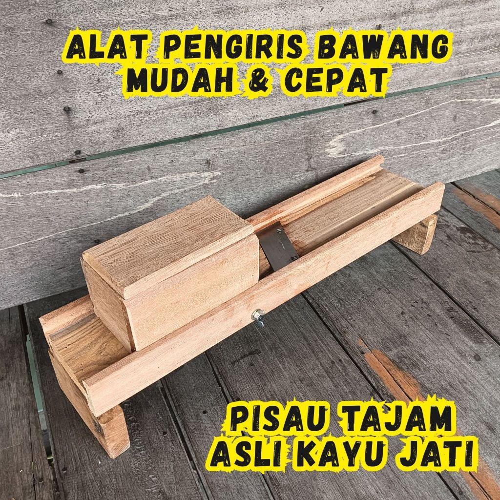Alat Pengiris Bawang Goreng Asli Kayu Jati Besar Memudakan Mengiris Bawang Tomat Pisang Cabe