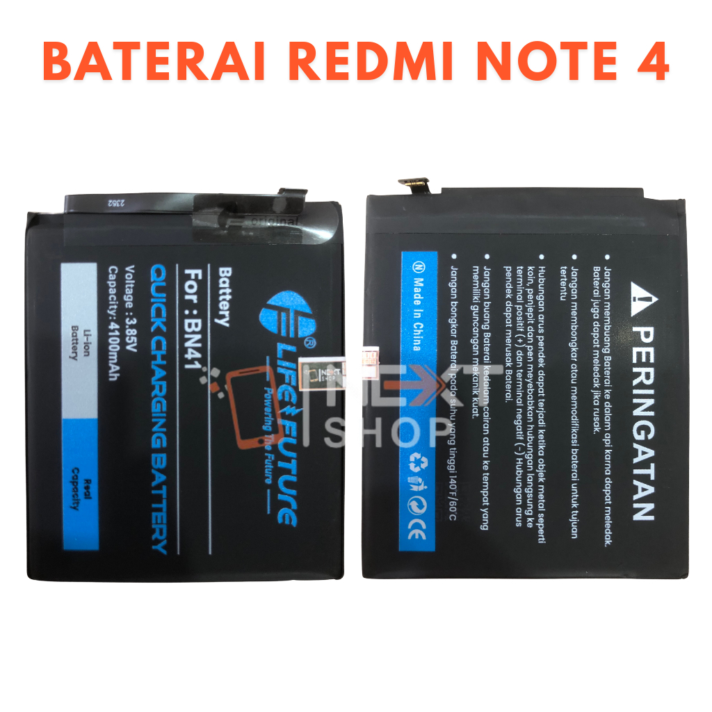BATERAI XIAOMI REDMI NOTE 4 / BN41 DOUBLE POWER LIFE FUTURE