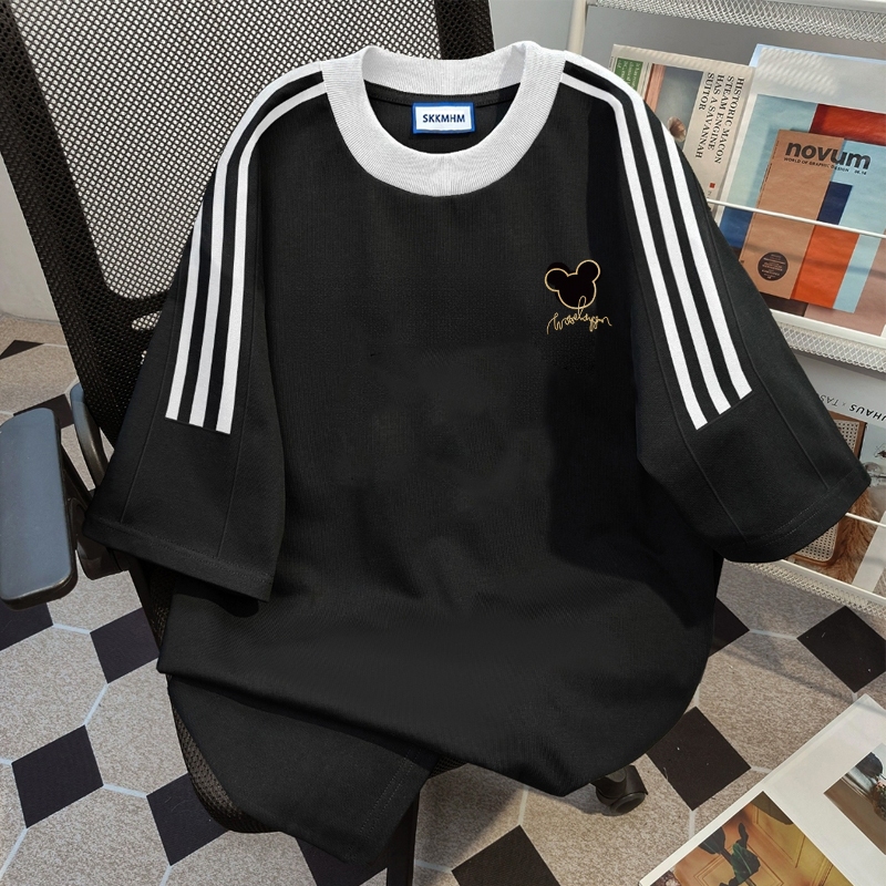 XZHAINV Kaos lengan pendek cetak kecil Mickey Mouse wanita Korea/pakaian wanita lengan pendek putih/