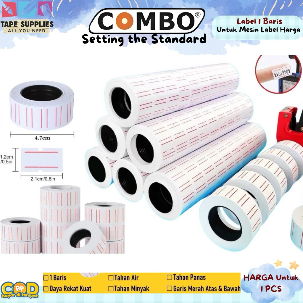 

Label Harga 1 Baris Untuk Mesin Label / Tag Gun | Label Roll Paper Punch