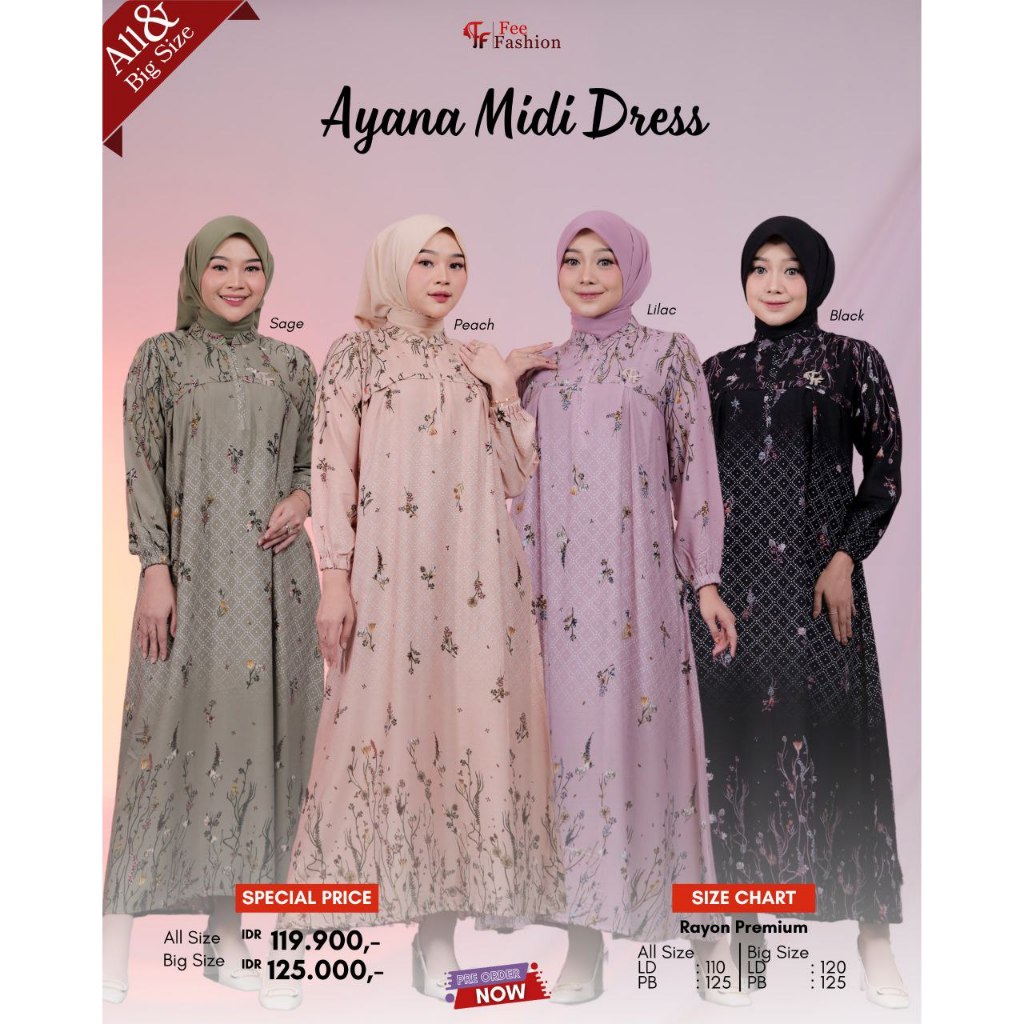AYANA MIDI DRESS BY FEE FASHION // GAMIS DRESS // RAYON // PREMIUM